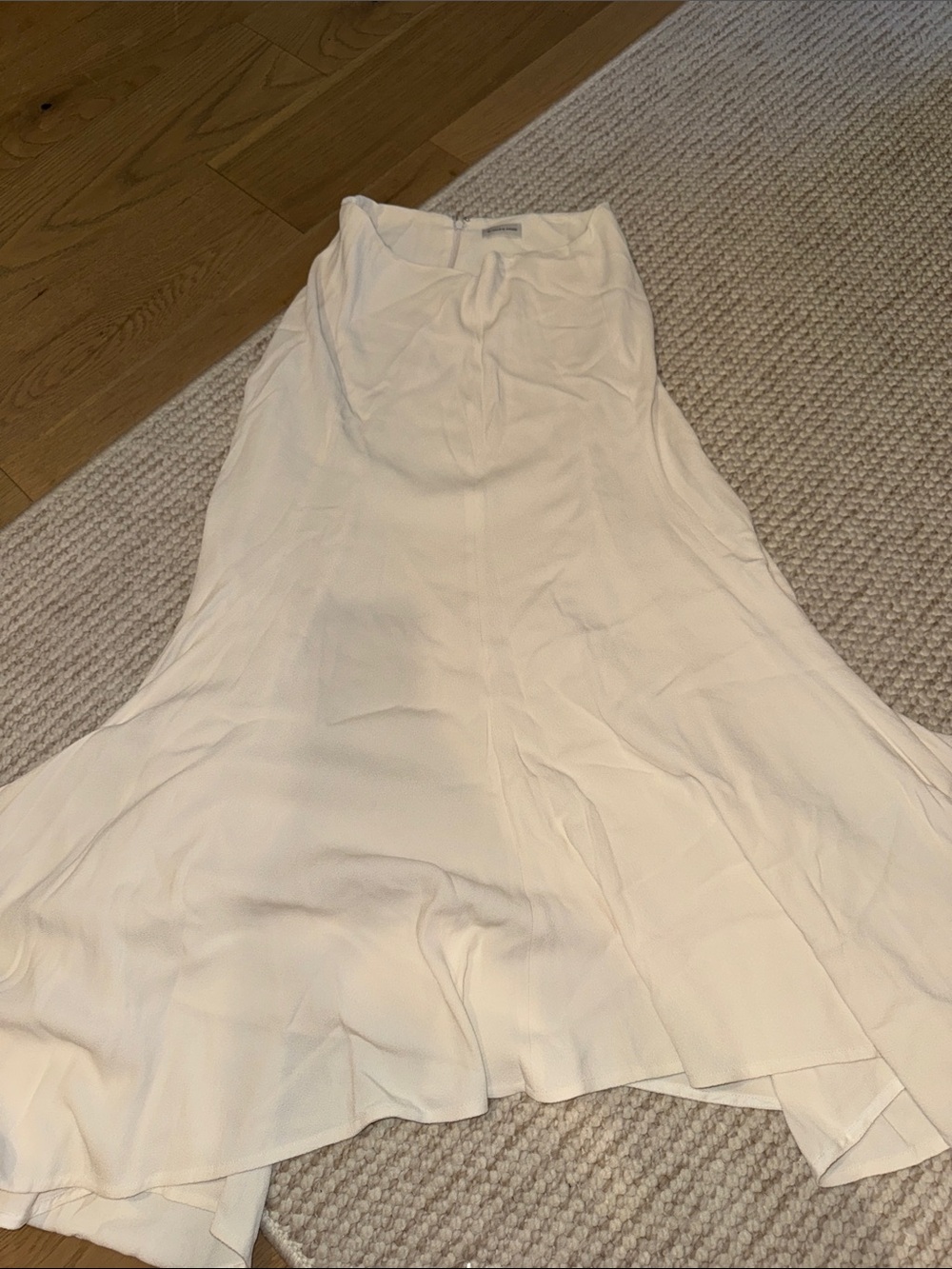 cream midi skirt